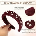 thumbnail image 6 of Unique Bargains Fluffy Fuzzy Headband Solid Color Hair Band for Women Faux Pearl Hair Bands Fuzzy Hair Hoop Wine Red, 6 of 7
