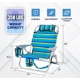 thumbnail image 2 of Portable Recliners Chair for Adults, Outdoor Camping Chair Lay Flat Folding Backpack Reclining Chair with 5 Positions, Headrest, Zipper Pouch, Cup Holder, NEW Srtiped, 2 of 13