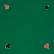 Green Felt Playing Card Mat, 40" x 40" Playing Card Suit Themed