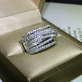 thumbnail image 3 of Gorgeous 925 Silver Ring Gift Cubic Zircon Wedding Women Party Jewelry Sz 6-10, 3 of 5