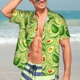 thumbnail image 5 of Lsque Green Avocado pattern Hawaiian Shirt for Men, Unisex Summer Beach Casual Short Sleeve Button Down Shirts-Medium, 5 of 9