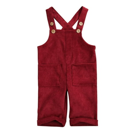 

Musuos Baby Boy Girl Corduroy Overalls Suspender Bib Pants One-Piece Strap Jumpsuit