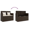 thumbnail image 5 of vidaXL Garden Bench with Cushions Brown Poly Rattan, 5 of 5