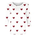 thumbnail image 4 of EnJoCho Valentines Day Tops for Girls Novelty Heart Graphic T Shirts 3/4 Sleeve Spring Tee Crew Neck Cute Blouses Youth Wear Clothing Apparel, 4 of 5