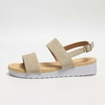 thumbnail image 6 of Viluyesy Womens Platform Sandals, Open Toe Comfort Casual Wide Width Summer Casual Shoes Beige, 6 of 7