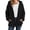 Black women fleece hoodie zip up a1, variant on Women's Fall Winter Hooded Fleece Zip Up Pullover Tops Casual Warm Jacket Solid Loose Outwear Coats for Daily Wear, Dark Gray S
