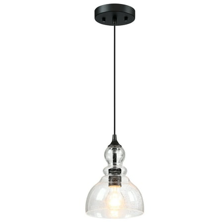 

UIXE 1-Light Pendant Light Fixture Morden Bell Shaped Glass Shades Chandelier