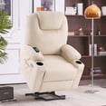 thumbnail image 5 of MCombo Large Lay Flat Dual Motor Power Lift Recliner for Big and Tall Elderly, Faux Leather(Cream White), 5 of 10