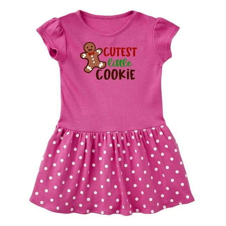 

Inktastic Cutest Little Cookie Cute Christmas Gingerbread Man Gift Toddler Girl Dress
