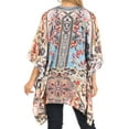thumbnail image 2 of Sakkas Aymee Women's Caftan Poncho Cover up V neck Top Lace up With Rhinestone - FM268-Multi - One Size, 2 of 5