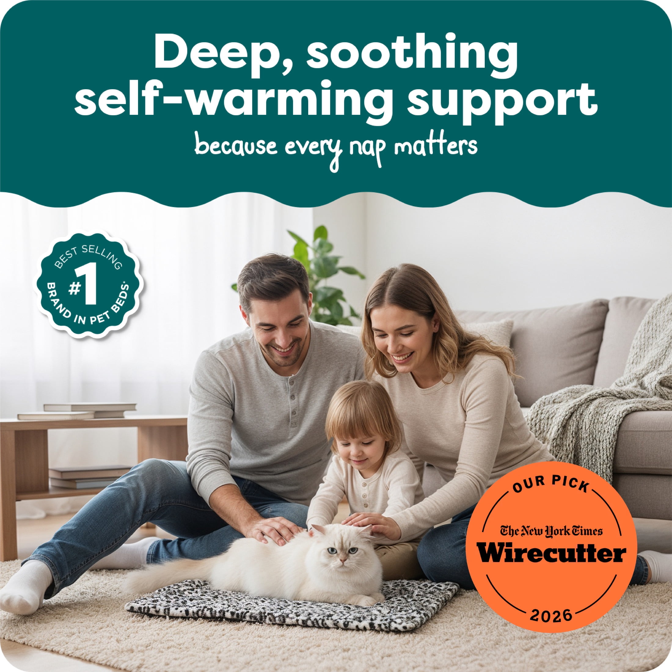 FurHaven ThermaNAP Self Warming Cat Mat & Dog Bed for Crates with Self-Warming Technology for Cozy Rest, Fully Machine Washable, Small, Quilted Faux Fur, Snow Leopard