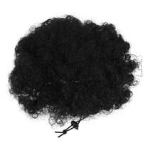 Hemoton Human Hair African Drawstring Ponytail - African Drawstring Ponytail Human Hair For Black Women Quick Hair And Curly Ponytail Extension For Hair Black