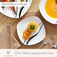 thumbnail image 3 of VEWEET Dinnerware Sets, Porcelain Dinner Set for 12, 36-Piece Square Ivory White, Series Teresa, 3 of 7