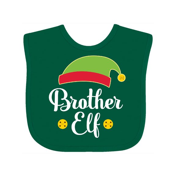 Inktastic Christmas Brother Elf Holiday Boys Baby Bib
