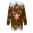 thumbnail image 5 of Wyzesi Robes Longues pour Femmes Formelles Automne Robe Chandail de Noël Imprimée Col Rond Manches Longues Ample Sans Capuche Robe Décontractée Robes de Soirée pour Femmes avec Manches, 5 of 5