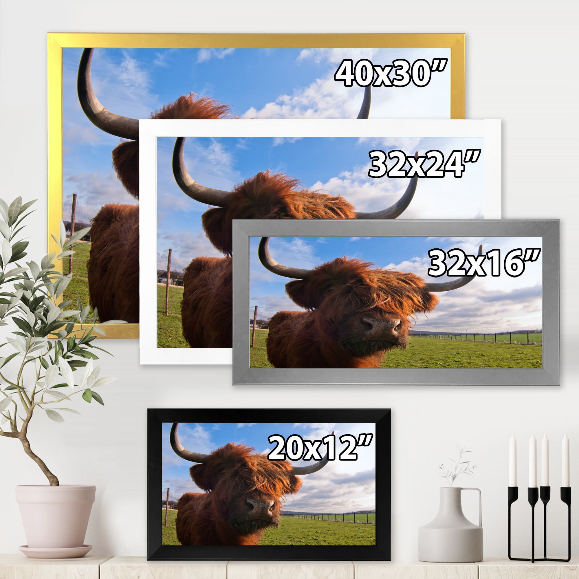 Designart 'Close Up Portrait Of A Yak' Farmhouse Framed Art Print