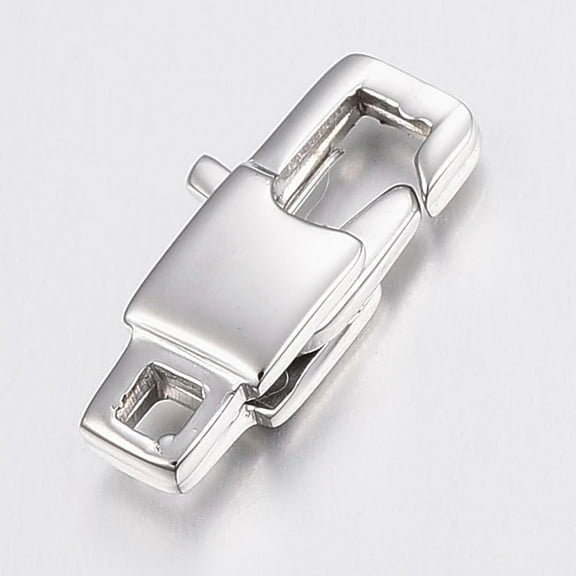 2Pc Rectangle Lobster Claw Clasps Resistant 304 Stainless Steel Lobster Claw Clasps Rectangle Fastener Hook Clasps for Necklaces Bracelet Jewelry Making Valentine's Day Elegant Gifts