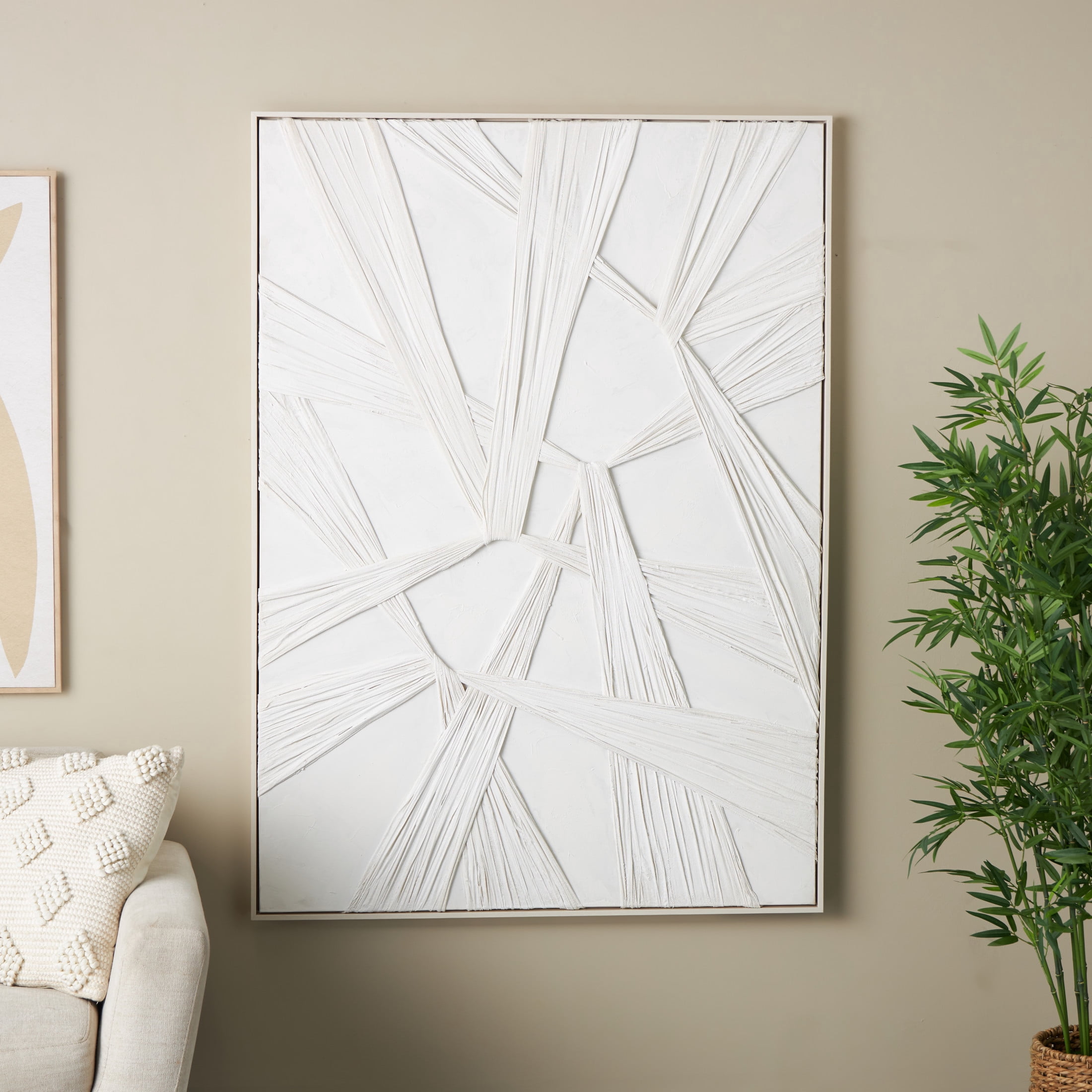 41" x 56" Intertwined Cloth Abstract Framed Wall Art, by DecMode