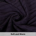 thumbnail image 3 of Ntbay 100% Cotton Cable Knit Throw, Super Soft Warm Knitted Blanket Home Decor, 51"x67", Dark Purple, 3 of 4