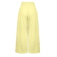 thumbnail image 4 of Women's Linen Pants Casual Loose High Waist Drawstring Wide Leg Pant Boho Palazzo Pants Yellow M, 4 of 5