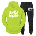 thumbnail image 4 of Sudadera con capucha y pantalón de manga larga con estampado divertido de pata de perro para hombre, conjunto de 2 piezas para amantes de los perros "The Dogfather", 4 of 5