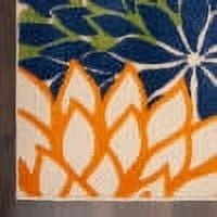 Nourison Aloha Indoor/Outdoor Multicolor 5'3" x 7'5" Area Rug, (5' x 8')