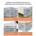 thumbnail image 6 of Vintage Blue Wrap Around Bed Skirts for Queen Bed 16" Drop, Bed Skirt with Adjustable Elastic Belt Dust Ruffle Bed Valance for Bedroom Hotel Luxury Modern Abstract Art Oil Painting Bed Frame Cover, 6 of 7