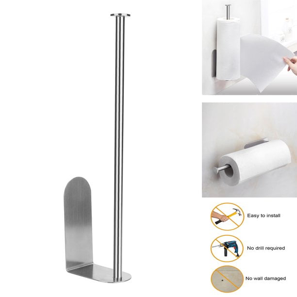 MesaSe Self Adhesive Paper Towel Holders For Bathroom Kitchen Tissue Holder Hanging Toilet Paper Holder Roll Paper Holder Under Cabinet Towel Rack