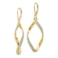 thumbnail image 2 of Leslie's Real 14kt Yellow Gold Glimmer Infused Twisted Leverback Earrings; for Adults and Teens; for Women and Men, 2 of 3