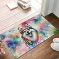 thumbnail image 2 of Hippie Siberian Husky Portrait Watercolor Tie-Dye Vintage Styles Doormat Husky Dog Lover Gifts Indoor Outdoor Welcome Mat - 00014, 2 of 5