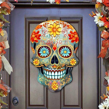 G. Debrekht 8652793H Sugar Skull Holiday Door Decor by G. DeBrekht - Halloween Decor
