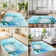 thumbnail image 4 of Area Rugs 3'x5', Teal Blue Coastal Carpet Runner Indoor Outdoor Rugs Home Decor Aesthetic, Summer Ocean Sea Shells Corals Non Slip Mats Washable Accent Rug for Living Room Bedroom, 4 of 8