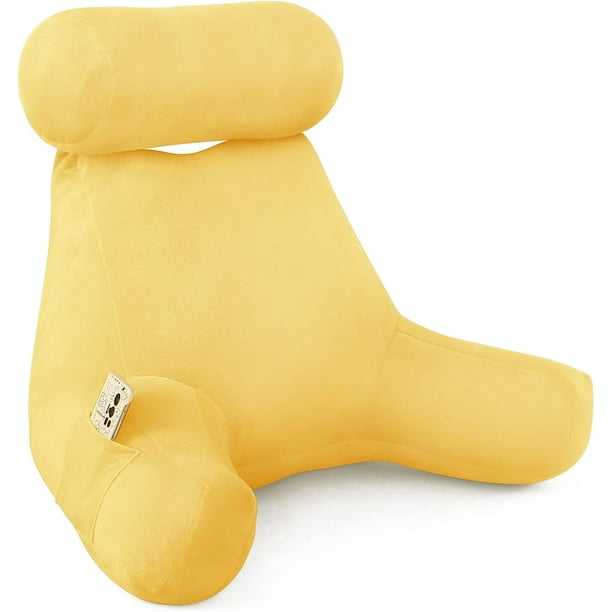 Bed Rest Reading Pillow, Big Bedrest Pillows with Arm Rests and Neck