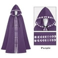 thumbnail image 4 of URMAGIC Hooded Cape Cloak Reversible Velvet Satin Renaissance Medieval Halloween Christmas Cosplay Costumes, 4 of 4
