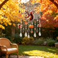 thumbnail image 7 of Fall Acrylic Suncatcher Wind Chime - Stained Glass Animal Hanging Ornament with Chimes, Fall Decor for Window Garden Yard Patio, Squirrel Style, 7 of 7