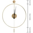 thumbnail image 2 of Classical Large Decorative Wall Clock with Pendulum, Modern Non-Ticking Silent Metal Wall Clocks for Living Room, Bedroom, Study, Office, 20" (Gold), 2 of 16
