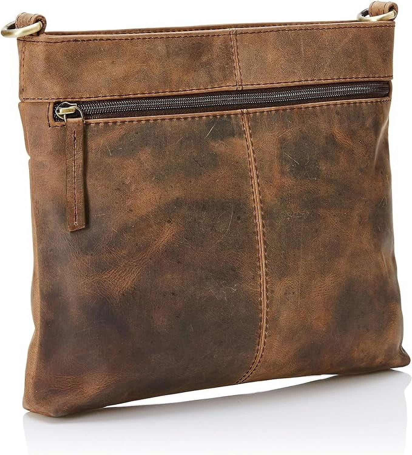 RUZIOON Vintage Leather Crossbody bags for Women - Sling Women Purse, Shoulder bags & Handbags - Brown