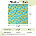 thumbnail image 2 of Yellow Lemon Fruit Slices Blue Pattern Square Fitted Tablecloth with Elastic Edge,Square Table Cover,Washable Elastic Table Cover for Home Kitchen Party Decor 34"x34", 2 of 6