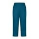 thumbnail image 4 of MKLEKYY Leggings Capris elásticos de cintura alta para mujer, para yoga, entrenamiento informal, pantalones capri, leggings rectos cortos, 4 of 5