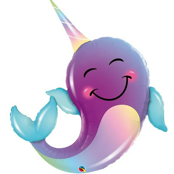 Whale Narwhal Foil Balloon 40"
