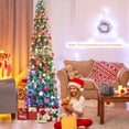 thumbnail image 4 of Patiojoy 8 FT Fiber Optic Artificial Christmas Tree Prelit Pencil Christmas Tree with 889 Branch Tips Foldable Metal Stand, 4 of 9