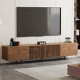 thumbnail image 4 of Mid Century Modern TV cabinet for 70-inch TV, TV table with large storage space, TV cabinet Media console for living room and bedroom, 240 cm, walnut color (94.48inch), 4 of 9