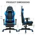 thumbnail image 3 of GTRACING Gaming Chair with Footrest Ergonomic Reclining Office Chair Swivel Rocker, Blue, 3 of 6