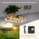 thumbnail image 3 of Cadena de luces solares, cadena de luces de 50 bolas de cristal LED, IP65 resistente al agua, conector USB adicional, 2 modos para iluminación decorativa interior y exterior, para hogar/jardín/fiesta/, 3 of 5