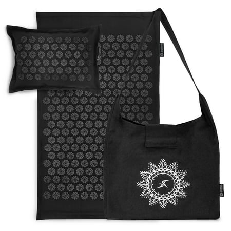 UPC: 0810244024386 | ProsourceFit Ki Acupressure Mat and Pillow Set  Black Pearl