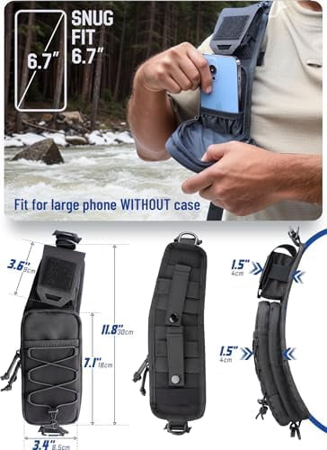 Voylla Molle Backpack Accessories Pouch of Curve Design Version, Tactical Backpack Strap Pouch Hiking Backpack Attachment Pack