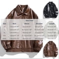 thumbnail image 4 of HOOMEUMY Men Daily Basic Tops Outdoors Loose Lapel Coat Soft Solid Versatile Leather Jacket, 4 of 9