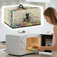 thumbnail image 2 of Whosucclay Cat Butterfly Daisy Print Microwave Oven Dust Cover Toaster Oven Cover Oil-Proof Small Appliance Dust Covers Suitable for Most Microwave Ovens 20.9" x 15.7" x 12.4"inches-L, 2 of 7