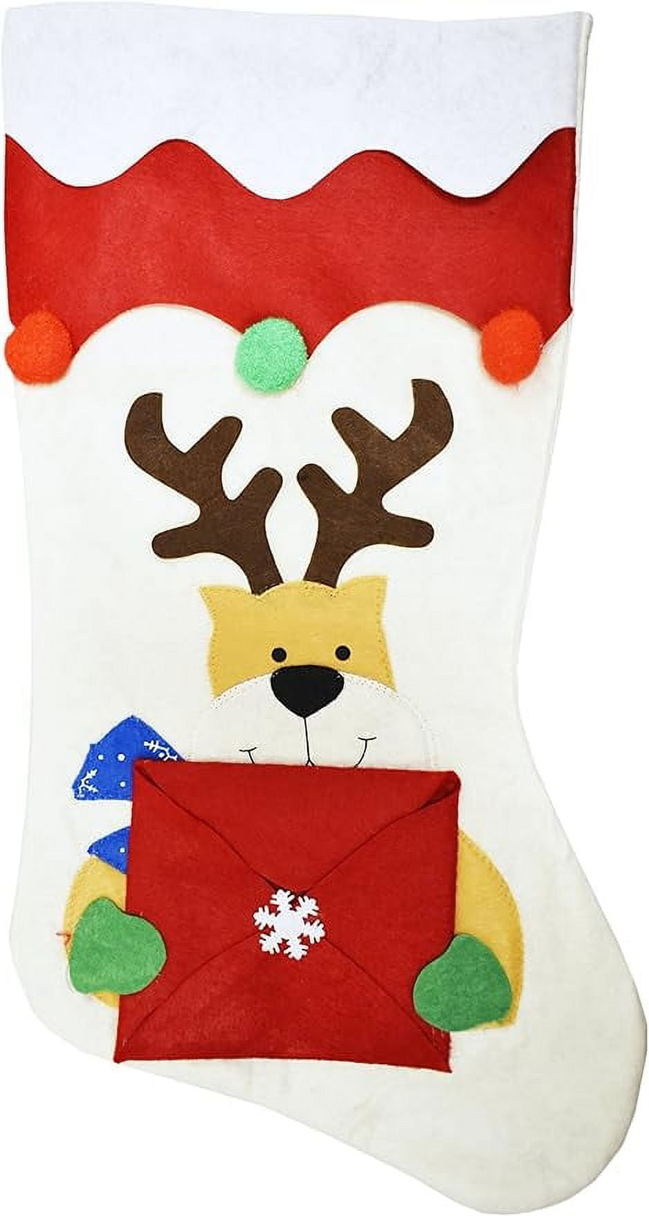 Black Duck Brand Set of 12 Christmas Stockings with Gift Card Envelopes! 18" Adorable Christmas Themes