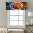thumbnail image 3 of Basketball on Fire Water Valance Curtain Flame Splashing Window Valances Rod Pocket Short Curtains Window Treatments for Kitchen Bedroom Bathroom Laundry 60" x 18", 3 of 9
